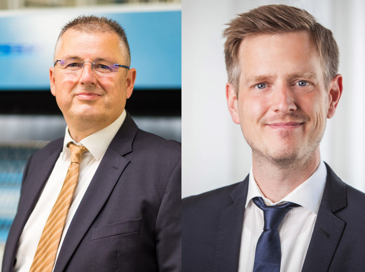 Markus Zwaller (links), Geschäftsführer der Witteler & Burkhardt Grosswäscherei GmbH & Moritz Wildschütz, Geschäftsführer der Wäscherei Sicking